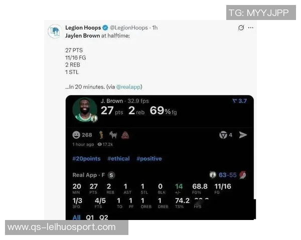 布朗谈连续得分30纪录终结强调团队胜利与为队友创造机会的重要性